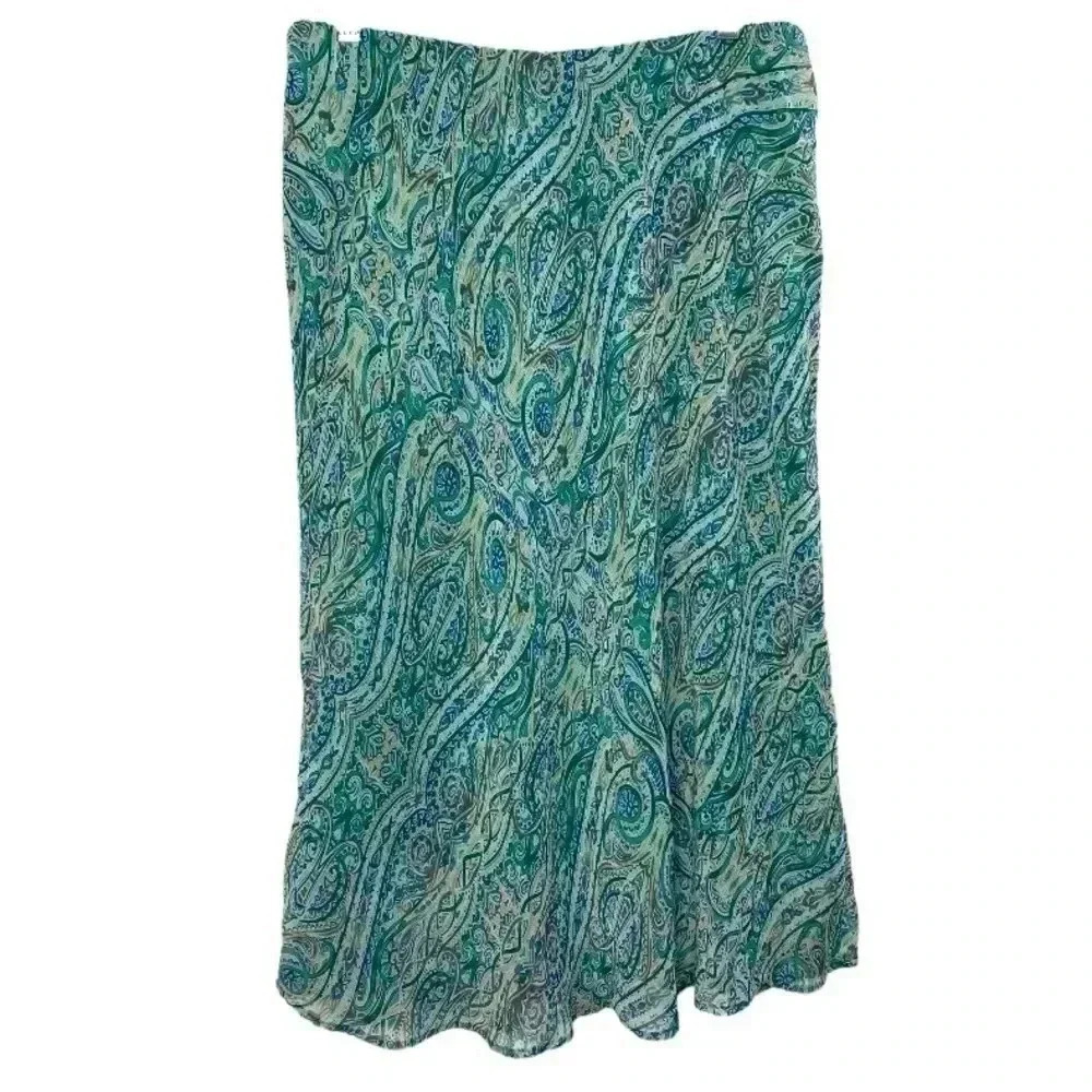 Jaclyn Smith Paisley Green Midi Skirt